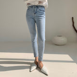 Skinny Jeans Women"s Spring New High Waist Slim Pencil