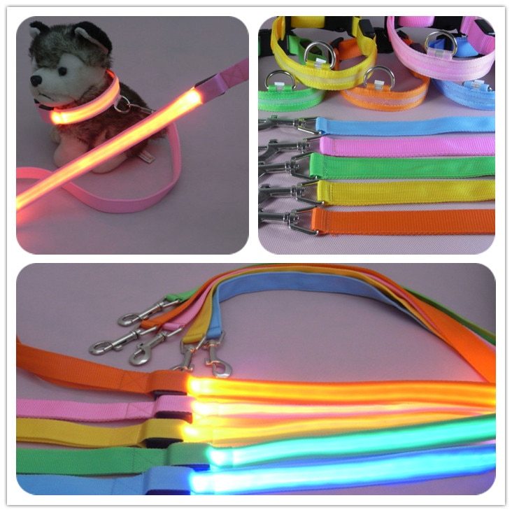 LED Illuminated Traction Nylon Pet Leash