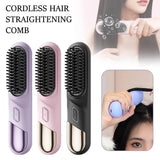 Wet Dry Hair Straightener Cordless Hair Straightener Brush With Fast Heating Negative Ions For Fluffy Curly Hair For Electric