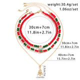 Beaded Women's Necklace Christmas Snowman Gift Imitation Crystal Ornament