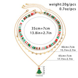 Beaded Women's Necklace Christmas Snowman Gift Imitation Crystal Ornament