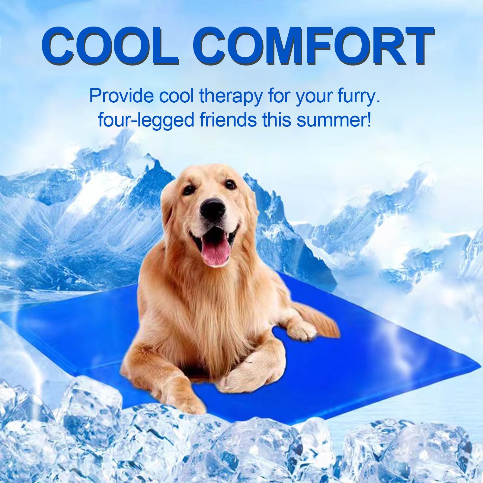 Dog Cooling Mat, Pet Cooling Mat For Dogs And Cats, Pressure Activated Dog Cooling Pad, No Water Or Refrigeration Needed, Non-Toxic Gel