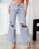 Ripped Slimming Jeans For Women