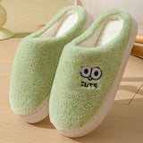 Cute Cartoon Big-eyes Slippers For Couples Winter Warm Non-slip Floor Bedroom Slipper Home Men And Women House Shoes