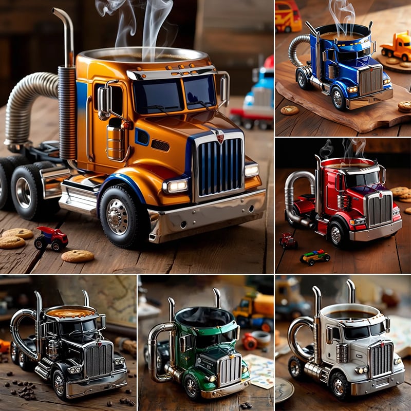 Handcrafted Semi-Truck Coffee Mugs