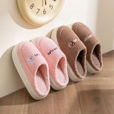 Cute Rabbit Slippers Winter Warm Home Shoes Non Slip Plush Bedroom Slippers