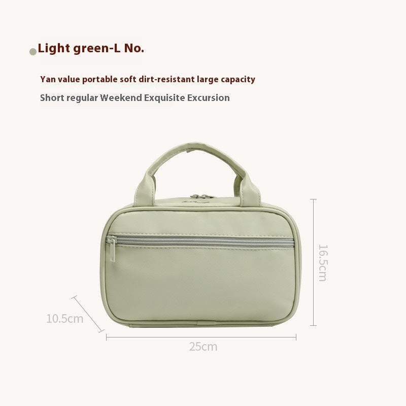 New Portable Cosmetic Bag With Handle Large Capacity Waterproof Make-up Toiletries Handbag Multifunctional Storage Travel Bag For Women